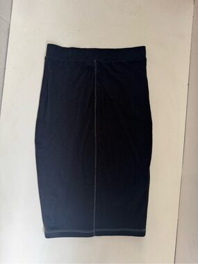 Ramblers Way Womens ‎black wool contrast-stitch pencil skirt size small